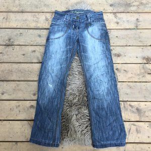 Next "The Boyfriend" wide leg low rise jeans - size 12L Euro/8 US